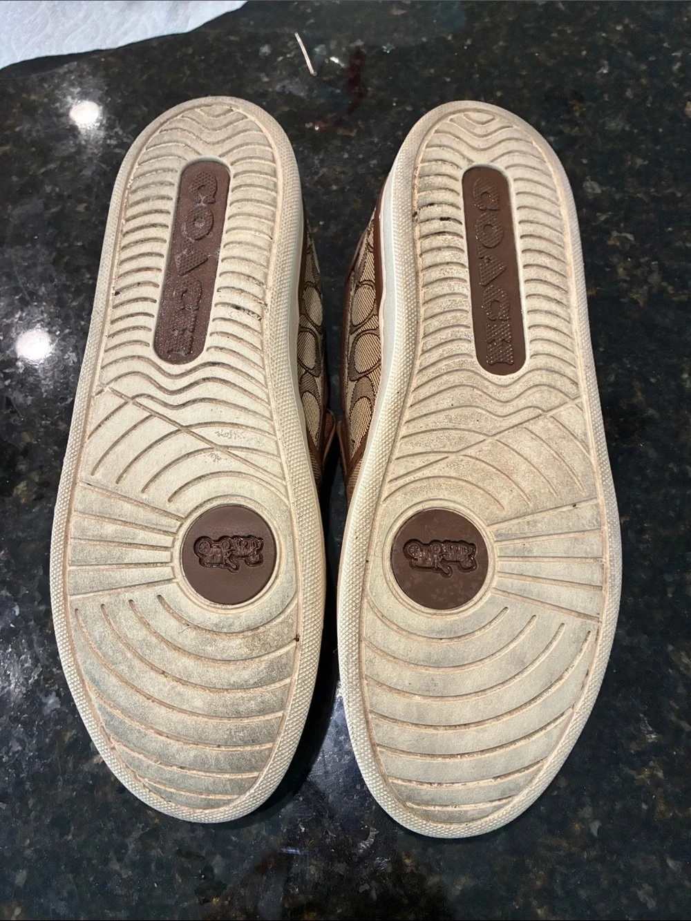 Coach Men’s Tan/Brown Signature Slip-On Sneakers